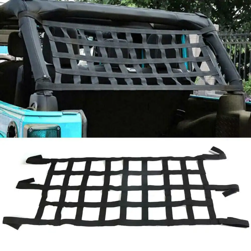 車のルーフネット用のカーゴバッグ ビーズとひも付きの黒いバッグ Jk Jlの保管用の荷物 Nets Aliexpress