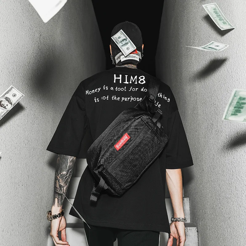 

Popular Brand Shoulder Bag Men's Large Capacity Shoulder Bag Students Hip Hop Sports Cool Youth Backpack Fixed Gear Bag Rides Lu