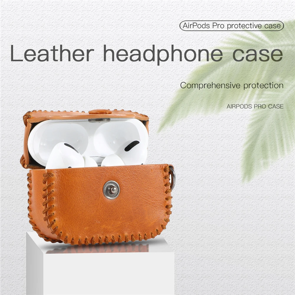Shockproof Leather Case Protective Cover for Apple AirPods Pro Wireless Earphone Portable Storage Pouch Headphone Case