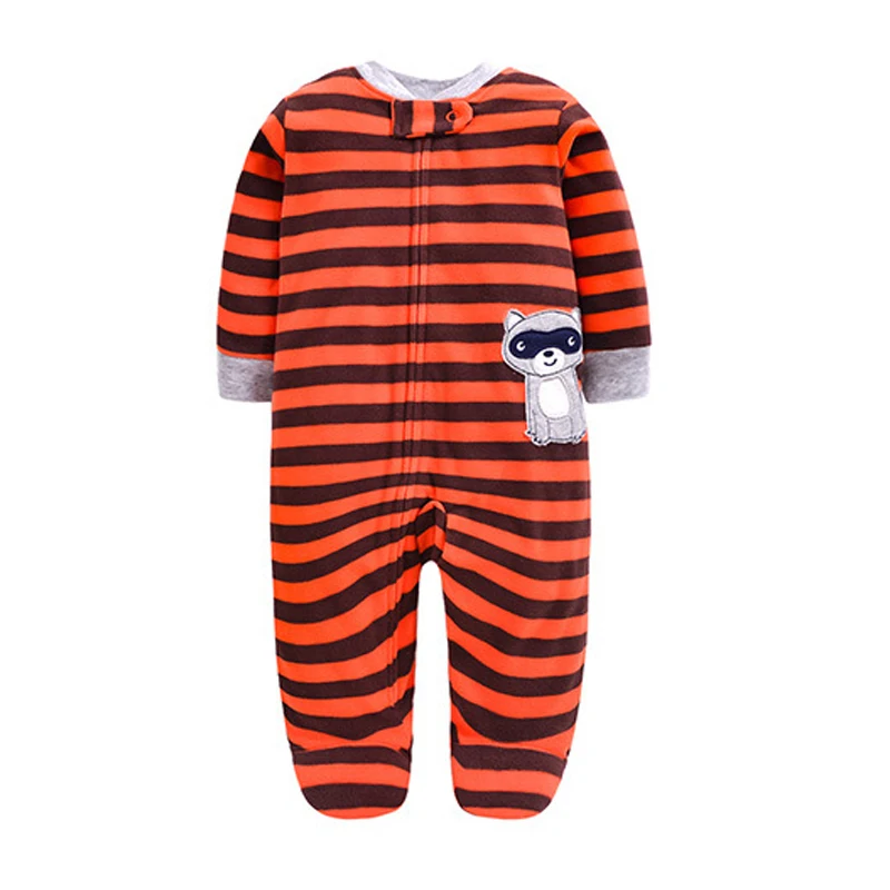 Детский комбинезон с капюшоном в виде животных для новорожденных, теплые флисовые пижамы одежда для маленьких мальчиков и девочек Комбинезон, одежда для сна, для детей от 0 до 24 месяцев - Цвет: HY0034