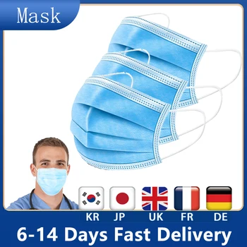 

10/20/50pcs 3-layer mask Face Mouth Masks Meltblown cloth Masks Non Woven Disposable Anti-Dust Earloops Masks Fast delivery
