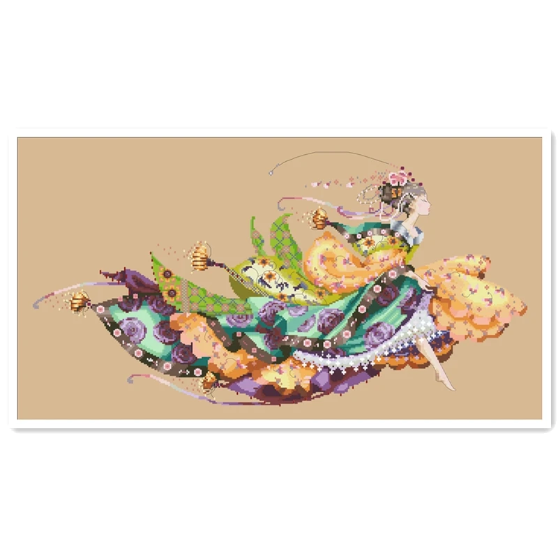 cross stitch kit Princess Eliana cross stitch kits fairy lady aida fabric 18ct 14ct 11ct flaxen linen cotton thread embroidery DIY craft