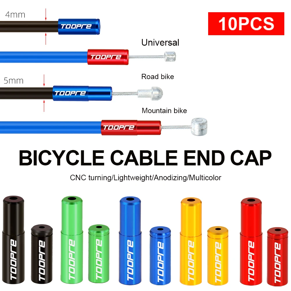 10pcsset4mm5mmBicycleCablesEndCapAluminumAlloyMTBRoadBike
