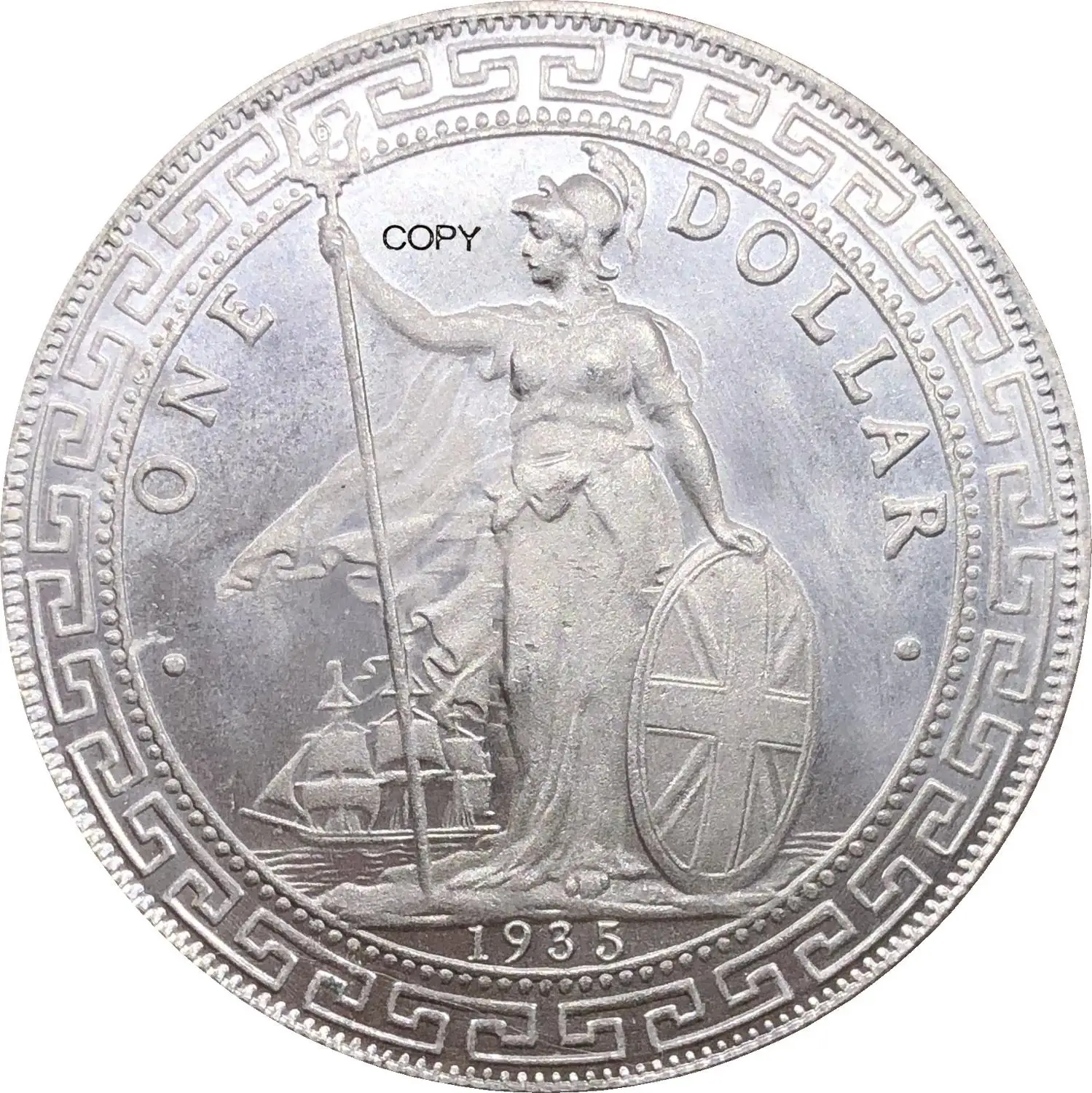 Британский доллар 1 британский 1935 один купроникель с покрытием серебра Гонконг Yi