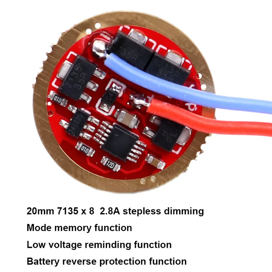 20mm Stepless Dimming Amc7135x8 2.8a Driver Circuit Board With Mode