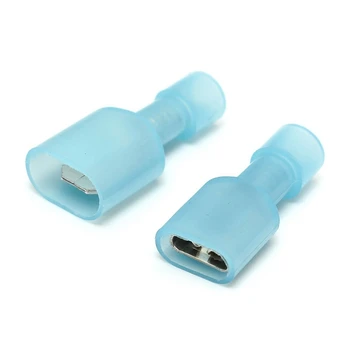

50pcs Female & Male Fully Insulated Wire Terminals Connector Nylon Spade Connectors Blue