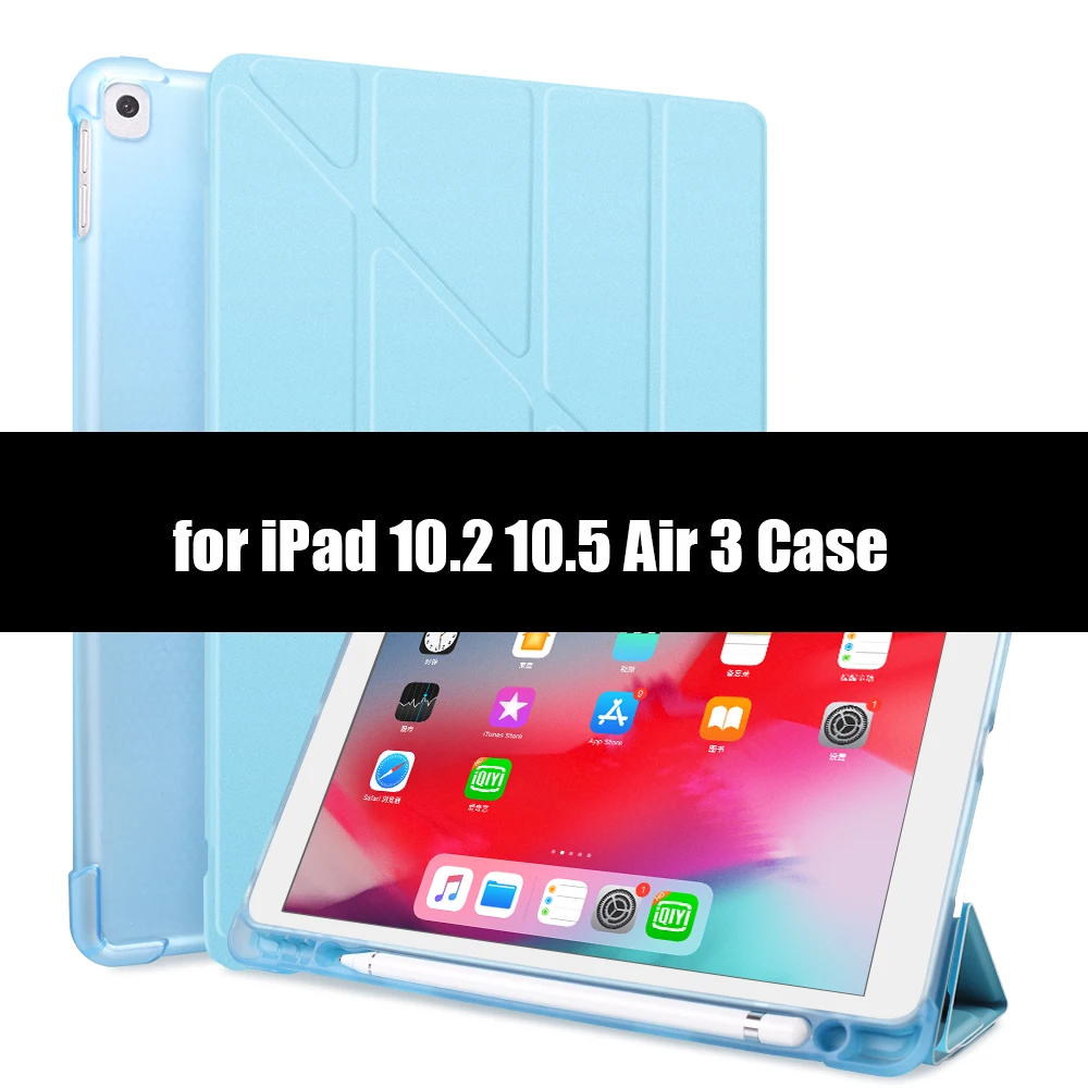 Для iPad Air 2 Air 1 чехол 9,7 принципиально силиконовый мягкий чехол для задней панели из искусственной кожи смарт-чехол для iPad Air 3 10,5 11 чехол 10," - Цвет: Blue-2