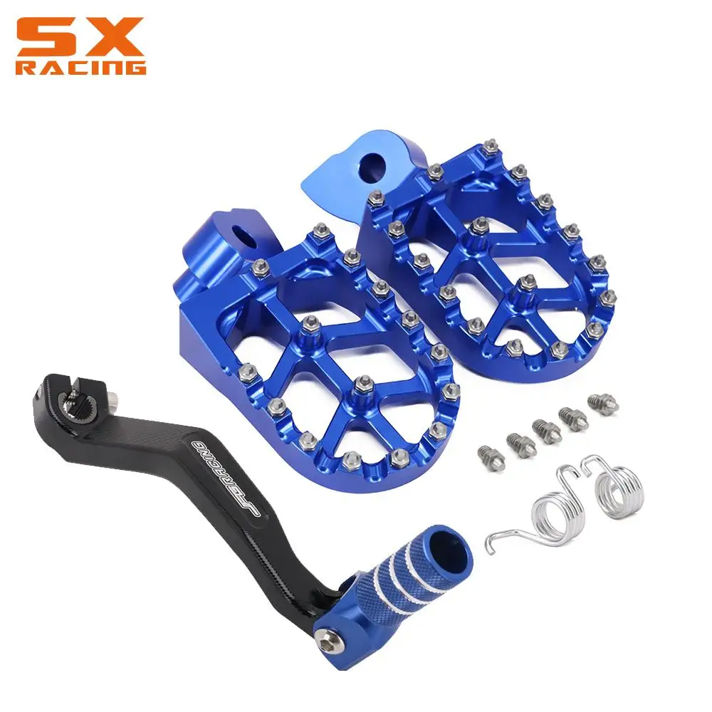 Motorcycle Gear Shifter CNC Gear Shift Lever Foot Pegs Rest Footrests Pedal Footpegs For Yamaha YZ125 YZ250 2005-YZ125X YZ250X YZ 125 250 125X 250X