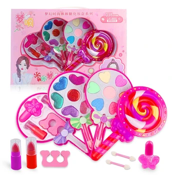 

DIY Washable Makeup Tools Children Girl Simulation Lipstick Eyeshadow Pretend Play Cosmetics Kit Fashion Toys Gifts New q
