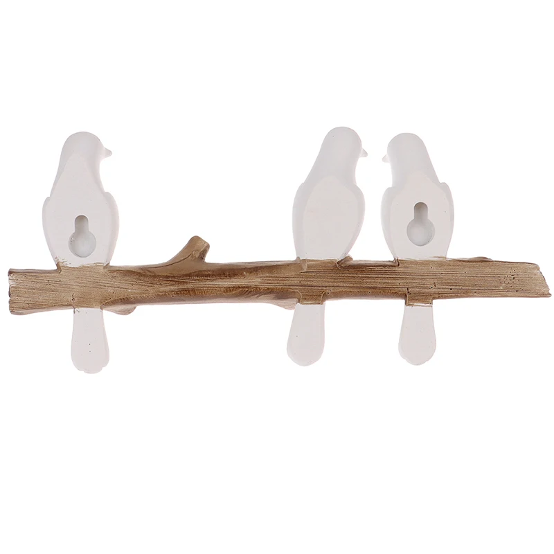 Living Room Hanger Resin Bird Hanger Key Kitchen Coat Clothes Towel Hooks Hat Handbag Holder Wall Decorations Home Acc 1PCS
