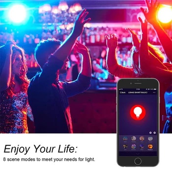 

Smart WIFI Bulb 5W RGB+CW(2700-6500K) Dimmable LED Bulb Light Bulb Works With Google Home Multicolor Wake-Up Lights Remote