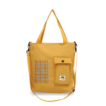 

Women's bag spring and summer new casual wild solid color shoulder bag canvas messenger simple fashion trend portable female bag