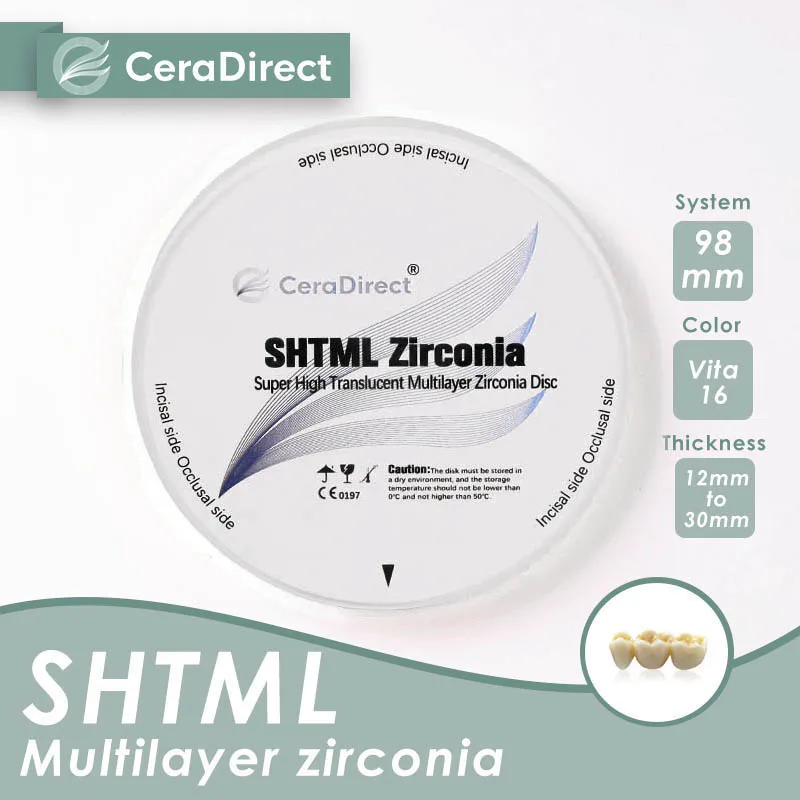 Ceradirect SHT-ML multilayer zirconia 98mm thickness 14mm