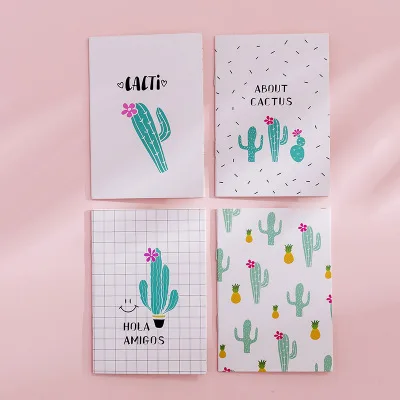 Cactus 4 шт./лот, мягкая обложка, фламинго, кактус, блокнот, дневник, блокнот для рисования, портативный блокнот, записная книжка, блокнот, канцелярские принадлежности, подарок - Цвет: Cactus