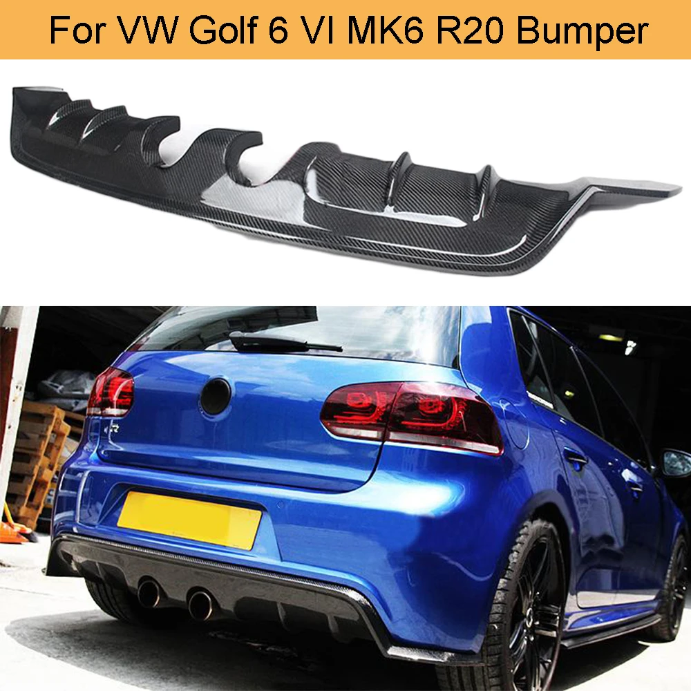 Углеродное волокно Автомобильный задний бампер диффузор для губ Volkswagen VW Golf 6 VI MK6