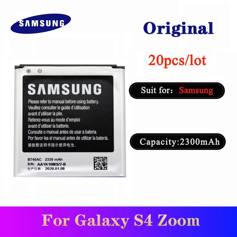 

20pcs/lot Battery B740AC For Samsung Galaxy S4 Zoom C101 C105 C105K C105A C101L C101S Original Bateria 2330mAh akku