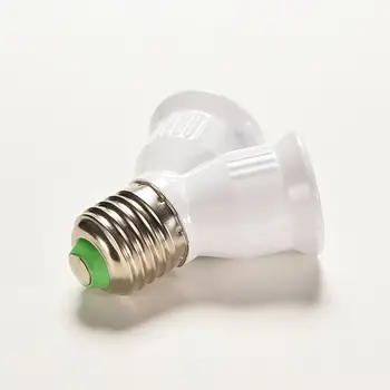 

1PCS White Lamp Bulb Base Socket E27 Lamps Holder Converter Bulb Lighting 1 to 2 Splitter Adapt Converter E27 LED Halogen Light