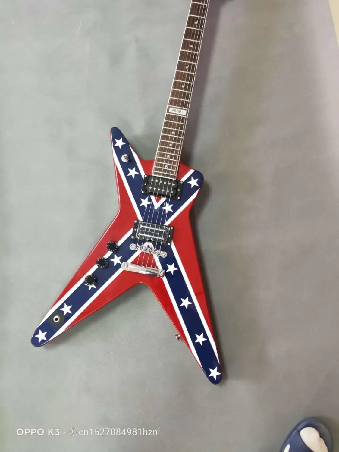 

, high quality customized version of Billy-Bo signature shaped electric guitar yellow and gold accessories