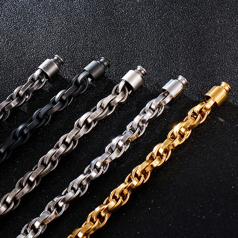 KALEN 21 см браслет-цепочка из нержавеющей стали для мужчин и женщин матовая/Серебристая/черная/золотая цепочка и браслет ювелирный аксессуар