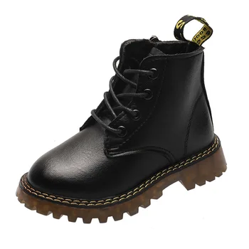 

Autumn winter 2020 new children's shoes cute personality children's leather boots side zipper neutral girl's Martin boots 26-37