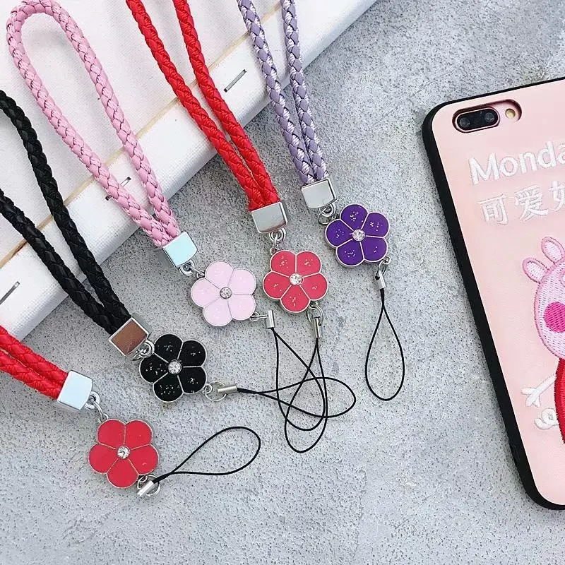 

Short Hand Wrist Mobile Phone Straps Ring Pendant Universal Phone Accessories Anti-slip Keychain alloet PU Leather Mobile Phone