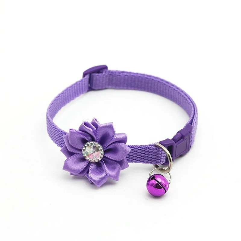Pet Cat Collar Bell Flower Adjustable Easy Wear Buckle Small Puppy Dog Collar Bells Lovely Cat Necklace Pet Supplies Pet Cat Collar Bell Flower Adjustable Easy Wear Buckle Small Puppy Dog Collar Bells Lovely Cat Necklace Pet Supplies