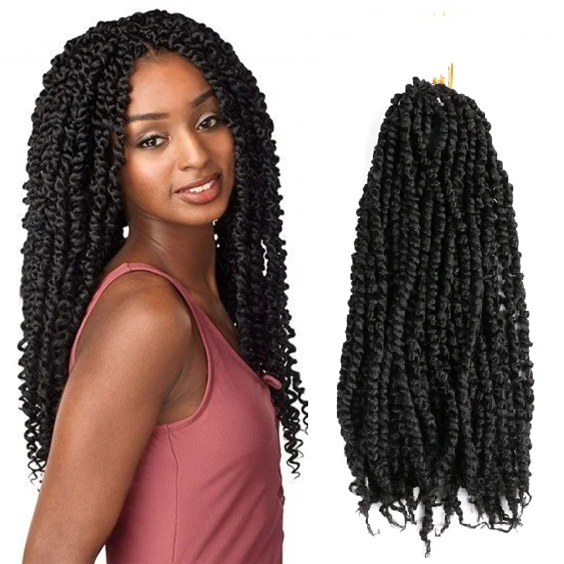 

18 Inch Pre Twisted Passion Twist Crochet Hair Synthetic Pre-looped Braiding Hair Natural Ombre Crochet Hair Extension for Women