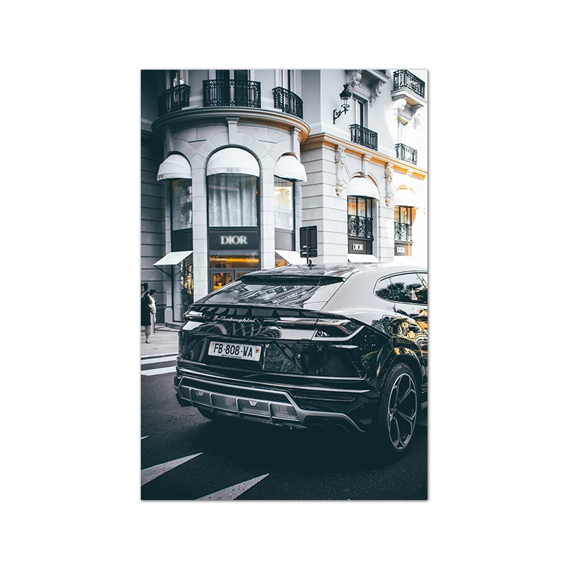 European Street Canvas Art – Black & White Vintage Photo Wall Decor