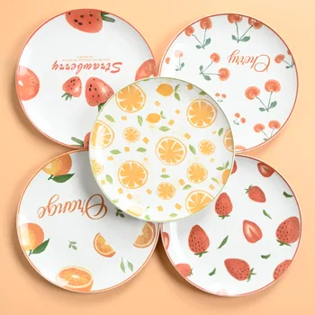 

Nordic Cute Plate 8 Inches Ceramic Dinner Plates Western Food Dessert Plate Pratos De Jantar Restaurant Decor Tableware DA60PZ