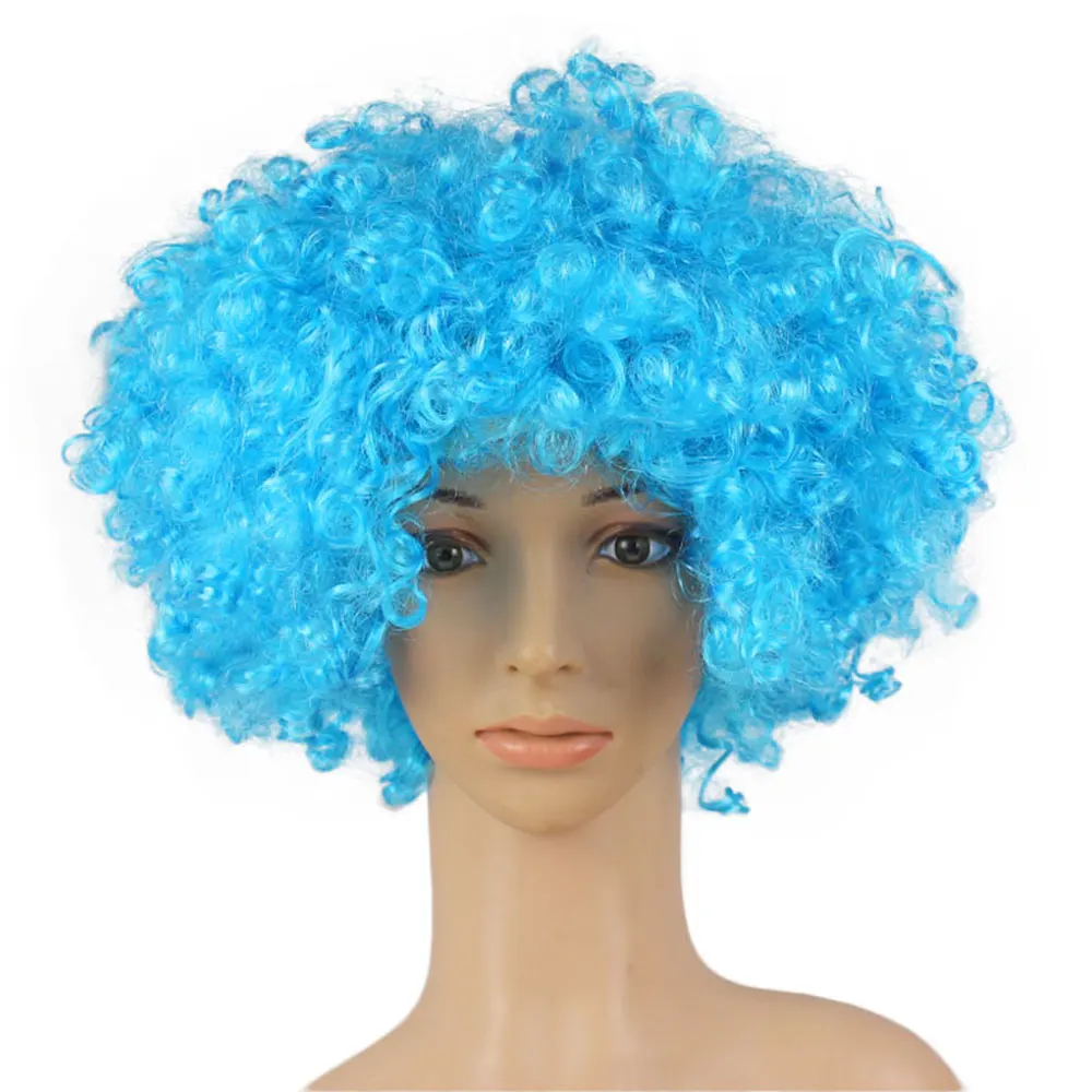Красочные Клоун парик поклонников взрывной головы парик танцевальный бар Свадьба День рождения платье реквизит для выступления парик Хэллоуин грандиозное событие - Цвет: Sky Blue