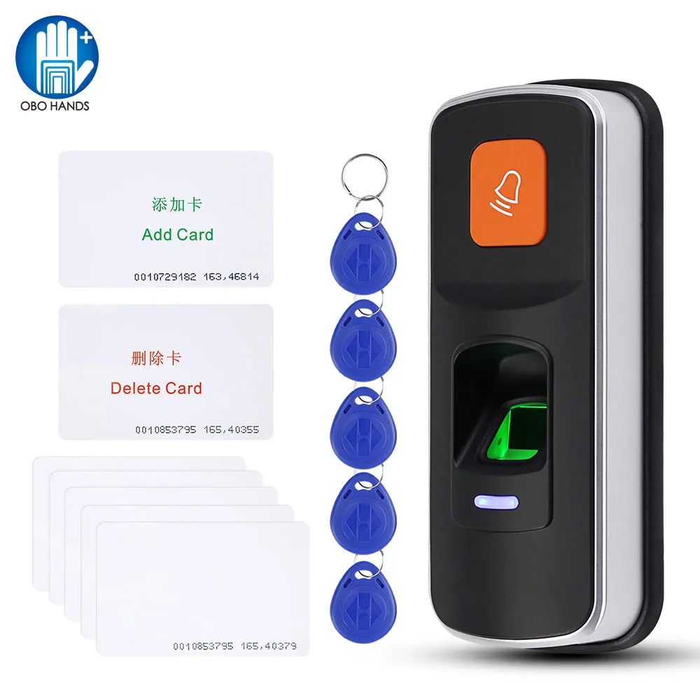 RFID 지문 액세스 제어 리더 생체 인식 시스템 지문 액세스 컨트롤러 도어 오프너 지원 SD 카드 초인종 WG26