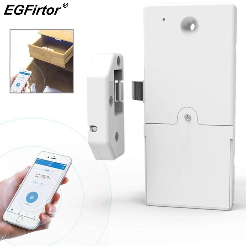 

File Cabinet Lock Wireless Smart Drawer Security Lock Keyless Invisible Safety Cabinet App Unlock Authorized Electric Key