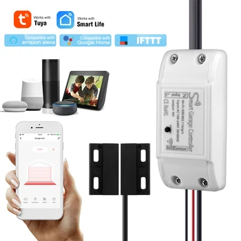 

WIFI Garage Door Opener Controller Lift Switch Mobile Phone APP Remote Control Timer Switch for Alexa & Google Home, IFTTT