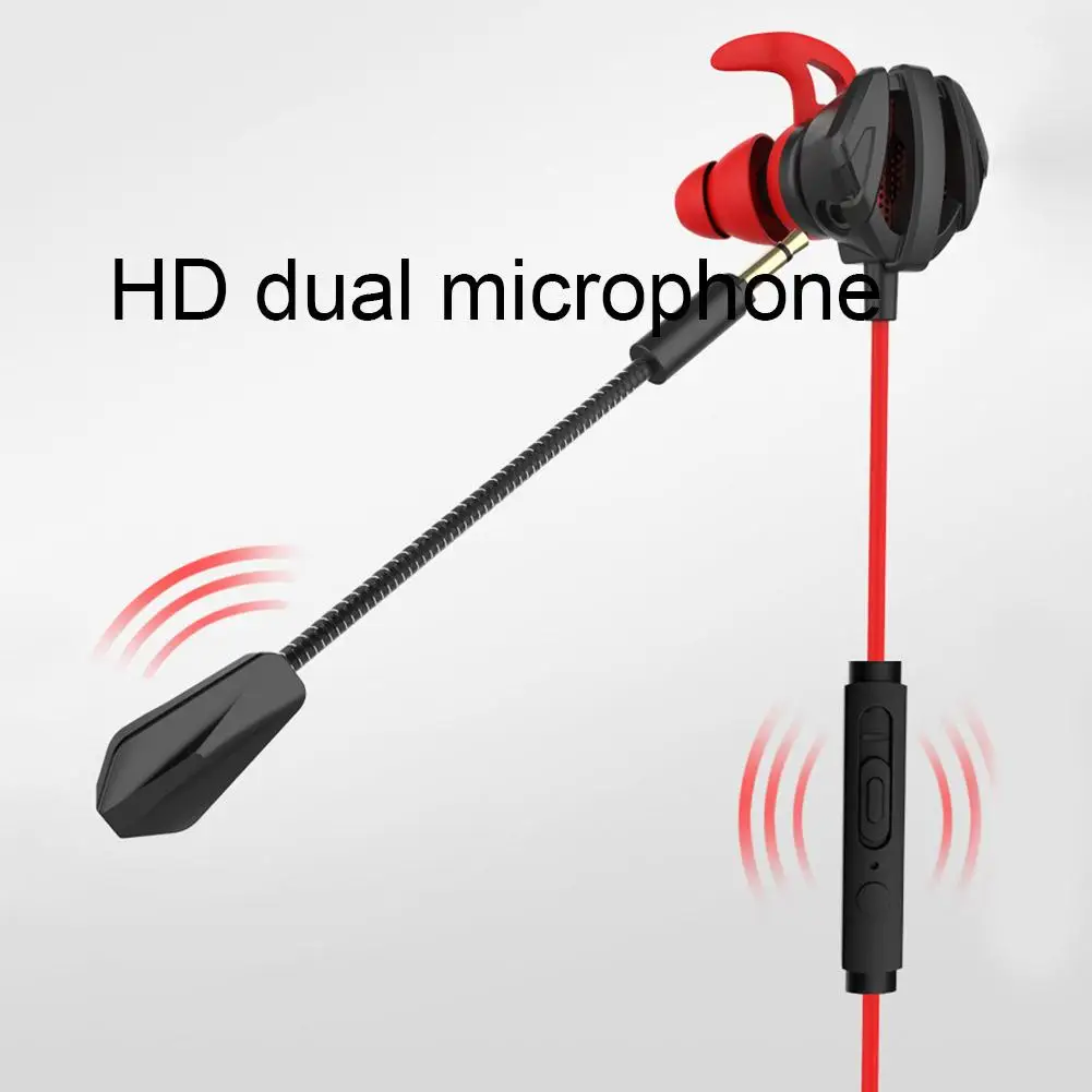 Portable Dynamic Noise Reduction In-Ear Wired Call Earphones Gaming Computer Earpiece With Dual Mic 1