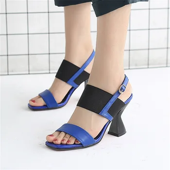 

doratasia brand new in stock high heels fashion genuine leather elegant ladies summer slingback skin sandals women shoes woman