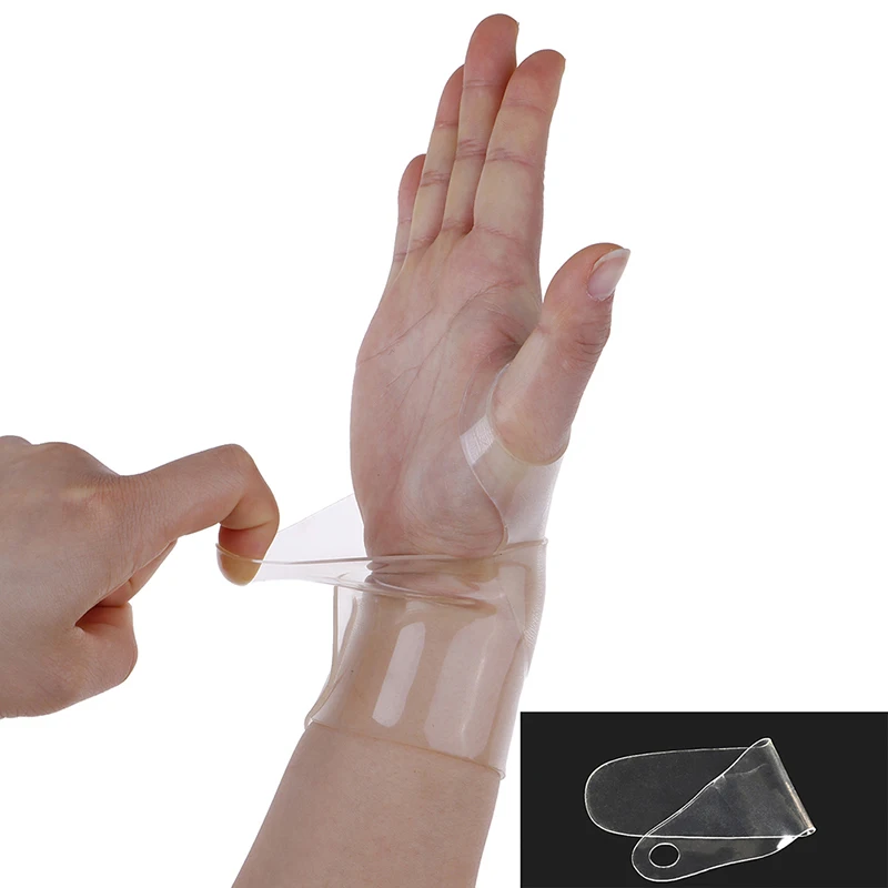 1 Pair Silicone Lightweight Bandage Support Transparent Wrist Relief Brace Wrap Wristband Thumb Protector Fits All Size
