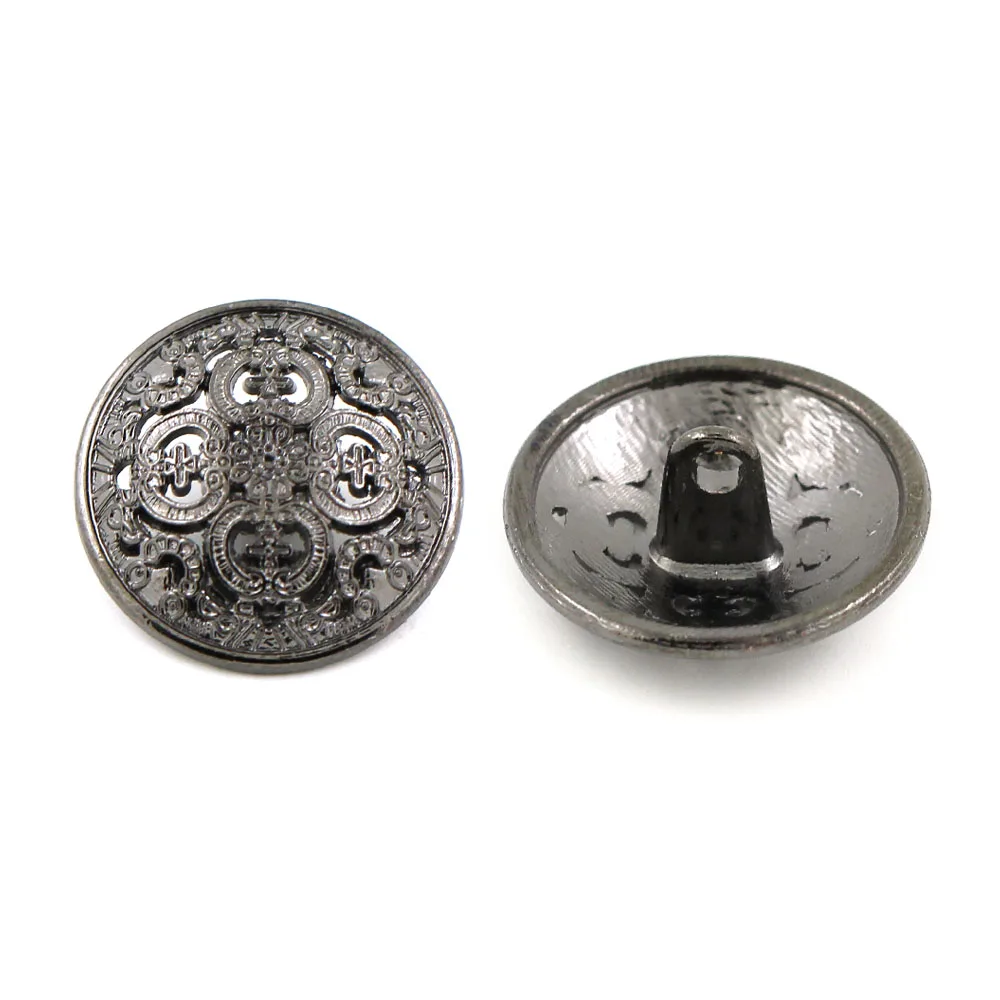 5Pcs Hollow Metal Button Black Silver Gold Buttons Round Decorative Button For Clothes Sewing Accessories DIY Crafts 14-27mm 4