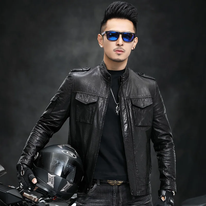 人気グッズや最新グッズがいっぱい メンズ本革ジャケット 21メンズジャケット 黒シープスキンジャケット バイカーファッション Gmm67 100 日本において販売 Signature Johaness Com