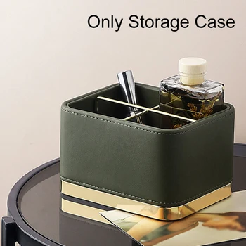 

Makeup Storage Case Cosmetics Organizer PU Leather Hallway Simple Luxury Solid Multi Grids Key Sundries Desktop Bedroom
