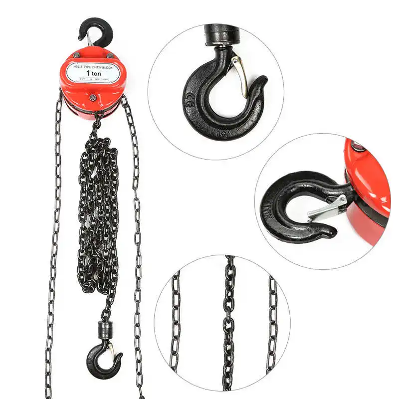 1T Chain Hoist Block Heavy Load Fall Chain Puller Block 3 Meters Lifting Height 