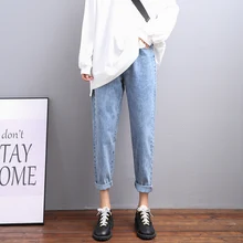 Светильник, синие джинсы для мамы, Женские винтажные джинсы с высокой талией, джинсы для женщин, тонкие Стрейчевые джинсы, женские повседневные джинсы