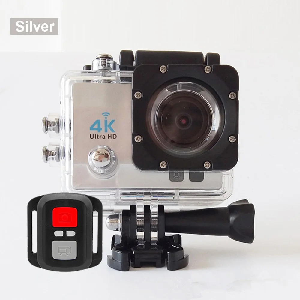 HD 4K Экшн-камера 30 м Водонепроницаемый 2,0 'экран 170D подводный 1080p Спортивная камера go extreme pro wifi камера - Цвет: silver