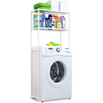 

Bathroom Shelf Washing Machine Toilet Space Saving Storage Rack 2 Layers White Organizer