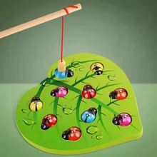 Новая деревянная магнитная игра рыбалка Раннее Обучение Образование по методу Монтессори игрушки для детей развивающие игры для детей игрушки на открытом воздухе подарки