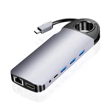 

10 in 1 USB C to Rj45 Lan 4K HDMI 3 USB 3.0 Card High Speed Multi-Port Type C Dock Adapter Hub PD Charge Type-C docking station