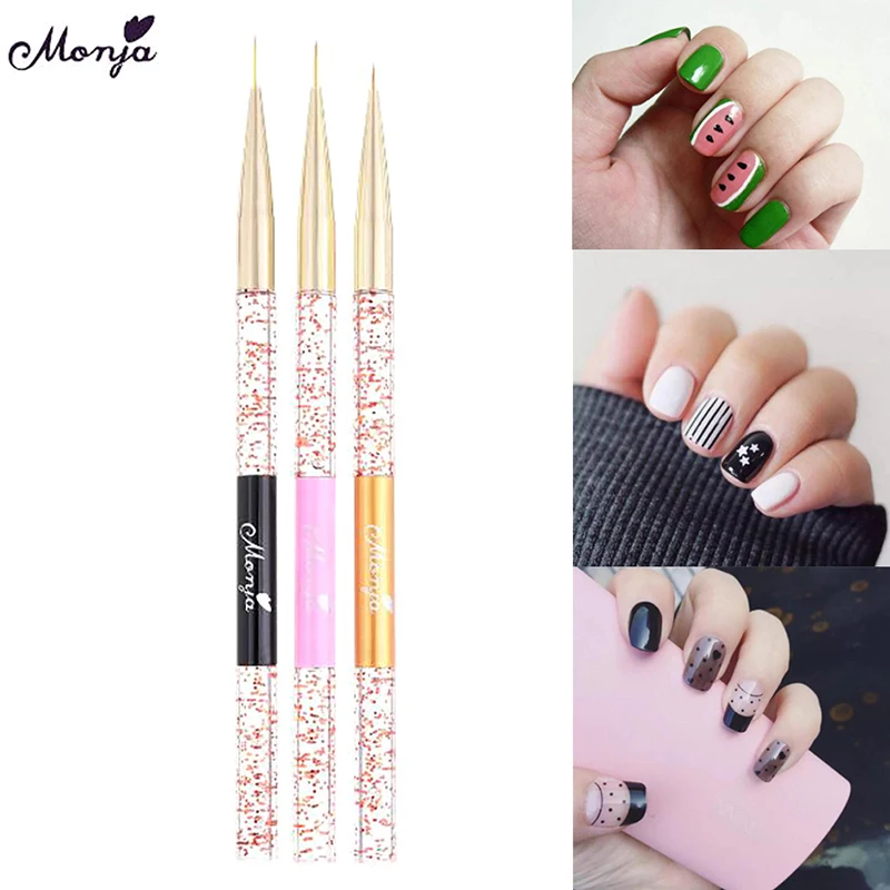 7/9/11 мм акриловые лайнера УФ-гель с блестками Nail Art кисти для рисования картины резьба ручка дизайн Маникюрный Инструмент инструменты для украшения
