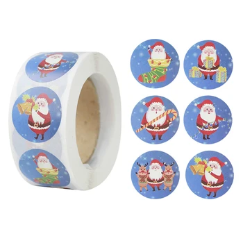 

1in 500P Scrapbooking Sticker Cute Merry Christmas Letter Santa Claus Decal Stickers for Christmas Gift envelope Label Tag Decor
