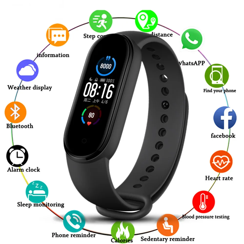 

M5 Pro Smart Polsband Bluetooth Call Spelen Muziek Smart Armband Sport Hartslag Bloeddruk Smartband Monitor Nieuwe Slimme Clock