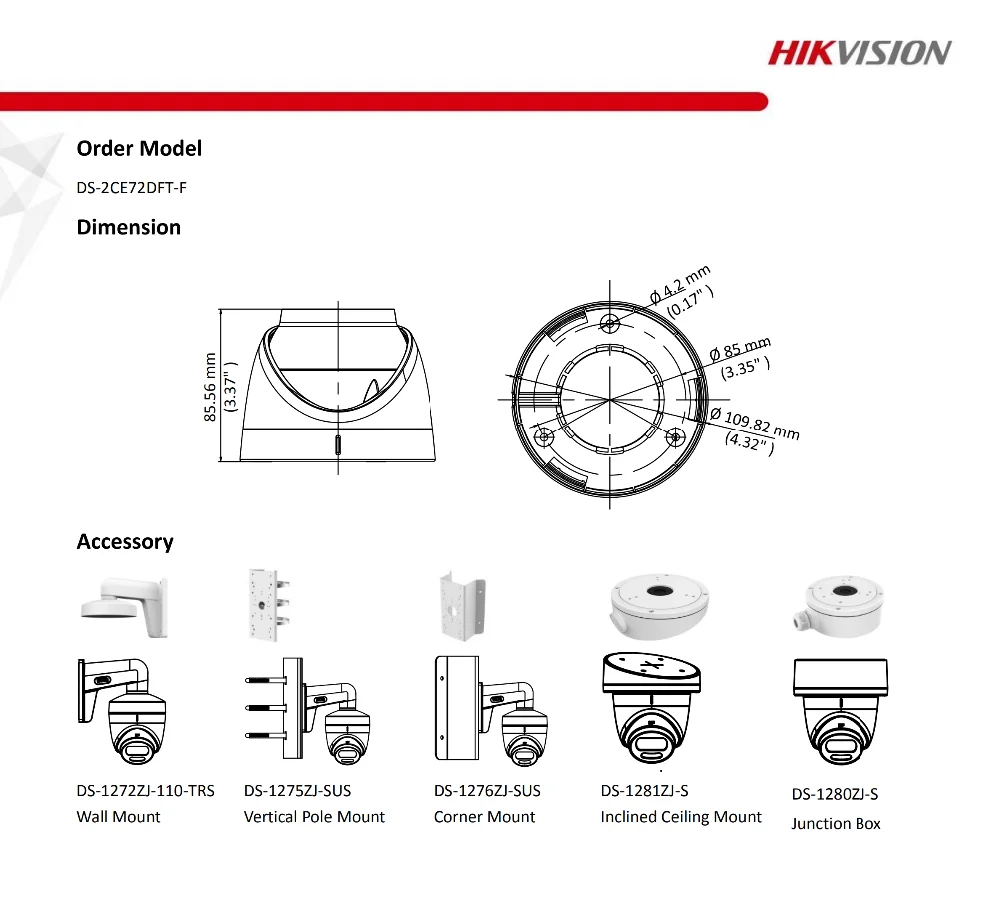 Hikvision оригинальная 2 МП полночасовая камера ColorVu Turret 4 в 1 видеовыход международная версия поддержка обновления