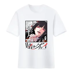 Kakegurui Compulsive Gambler T-Shirt Fashion Print Jabami Yumeko Anime Character Tee Tops Short Sleece Animation Peripherals